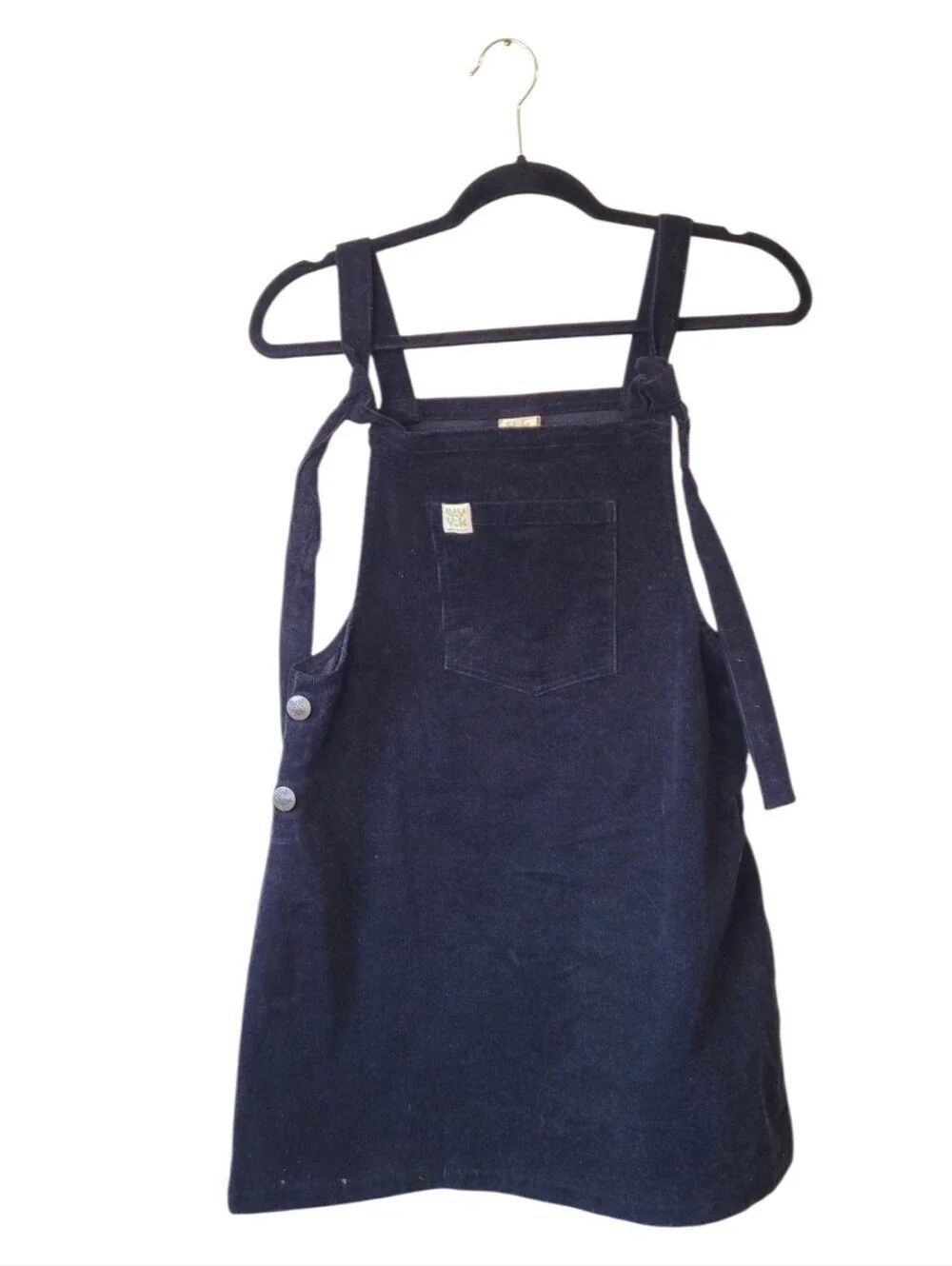 Lucy & Yak Black Corduroy Pinafore Dress Size M
